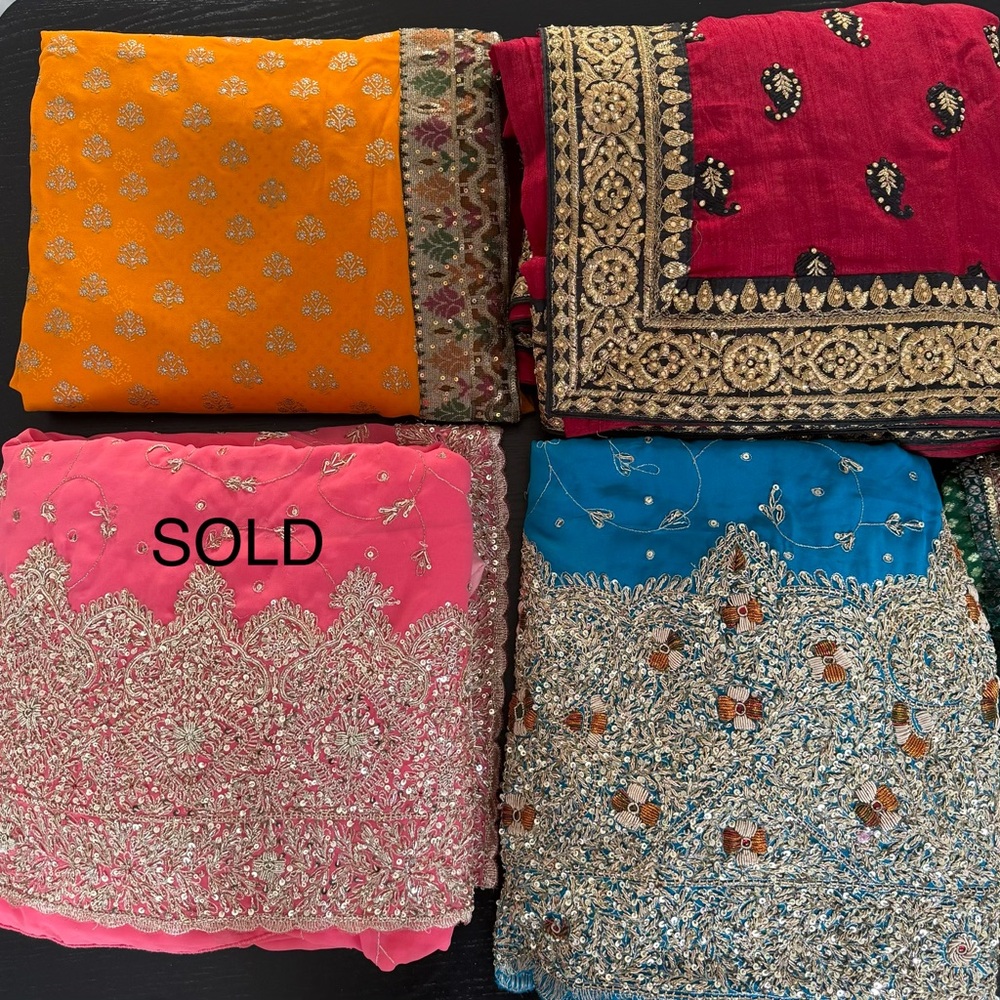 Elegant Multicolor Embroidered Saris